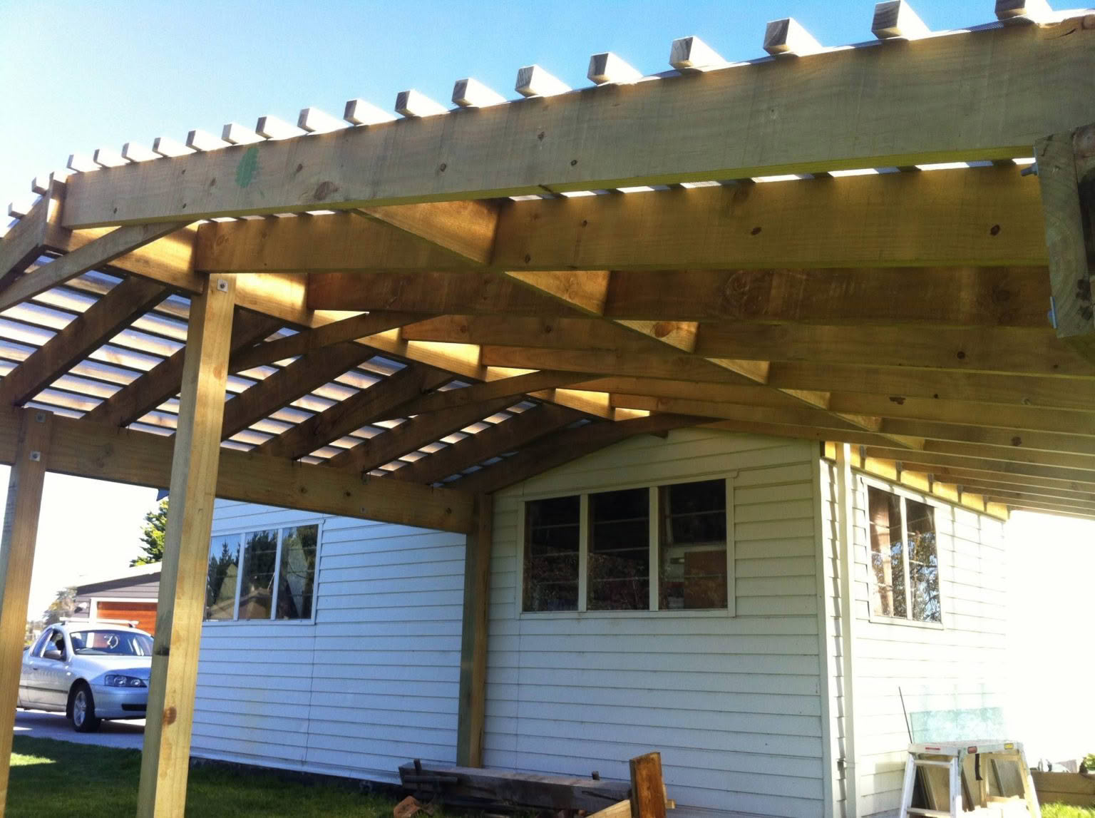 pergola building project Tarena Street, Mamaku
